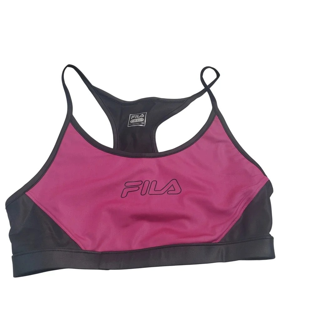 Fila Impulse Bra Top Training Sportswear Pink Black‎ Racerback Size M